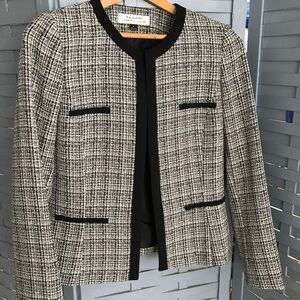 Tahari Black and White Plaid Blazer